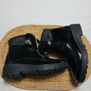 Clarks Black Patent Leather Ankle Boots